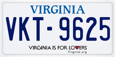 VA license plate VKT9625