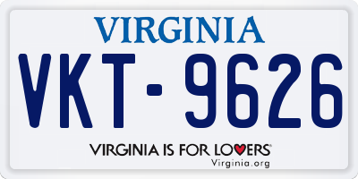 VA license plate VKT9626