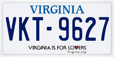 VA license plate VKT9627