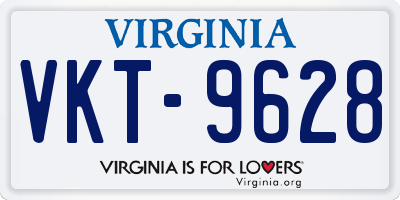 VA license plate VKT9628