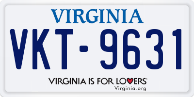 VA license plate VKT9631