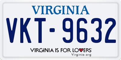 VA license plate VKT9632