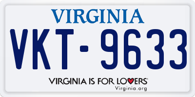 VA license plate VKT9633