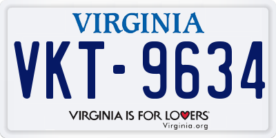 VA license plate VKT9634