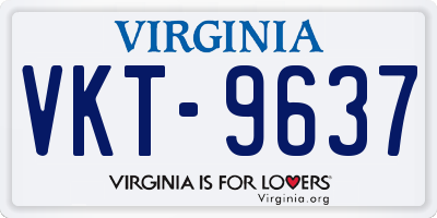 VA license plate VKT9637