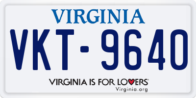 VA license plate VKT9640