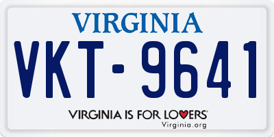 VA license plate VKT9641
