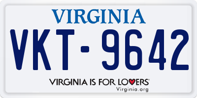 VA license plate VKT9642