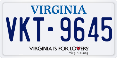 VA license plate VKT9645