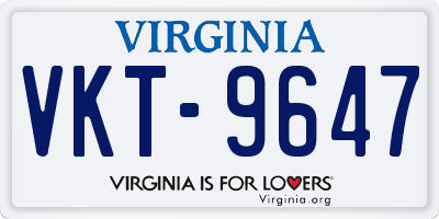 VA license plate VKT9647