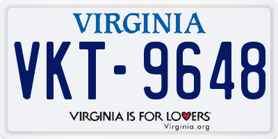 VA license plate VKT9648