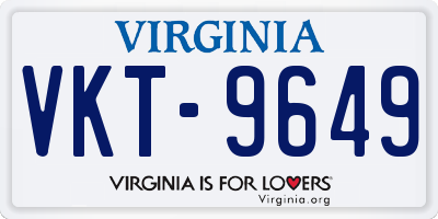 VA license plate VKT9649