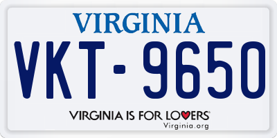 VA license plate VKT9650