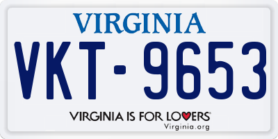 VA license plate VKT9653