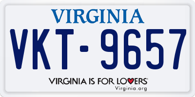 VA license plate VKT9657