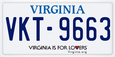 VA license plate VKT9663