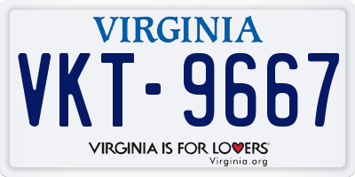 VA license plate VKT9667