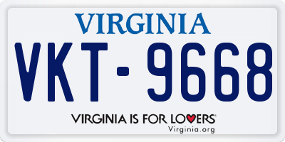 VA license plate VKT9668