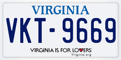 VA license plate VKT9669