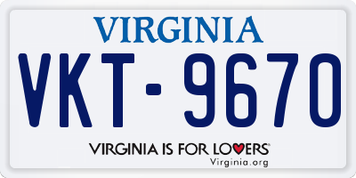 VA license plate VKT9670
