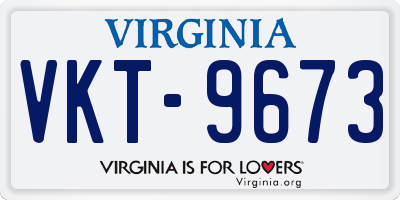 VA license plate VKT9673