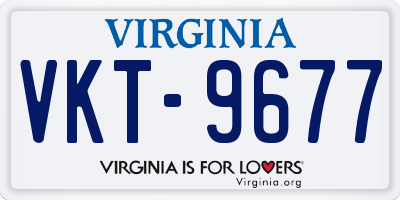 VA license plate VKT9677