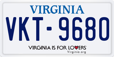 VA license plate VKT9680