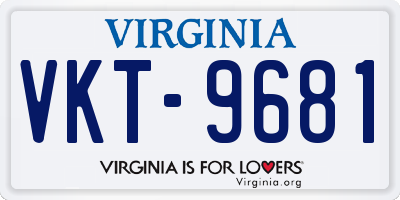 VA license plate VKT9681