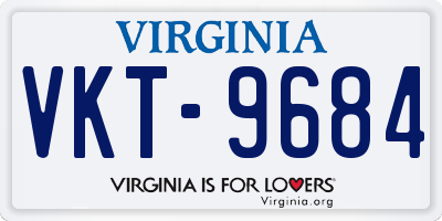 VA license plate VKT9684