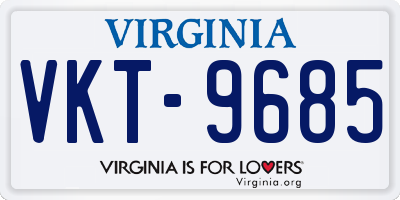 VA license plate VKT9685