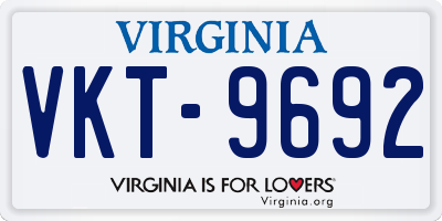 VA license plate VKT9692