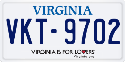 VA license plate VKT9702