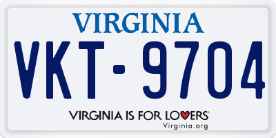 VA license plate VKT9704