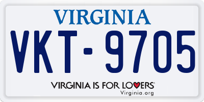 VA license plate VKT9705