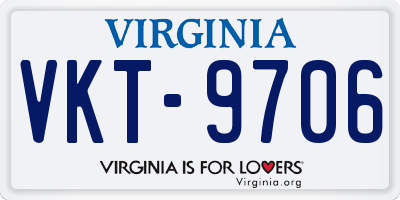 VA license plate VKT9706
