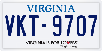 VA license plate VKT9707