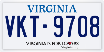 VA license plate VKT9708