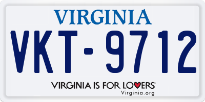 VA license plate VKT9712