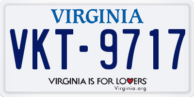 VA license plate VKT9717