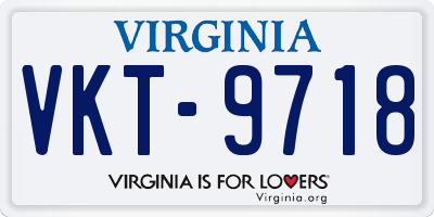 VA license plate VKT9718