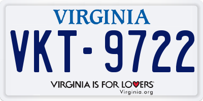 VA license plate VKT9722