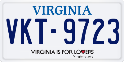 VA license plate VKT9723