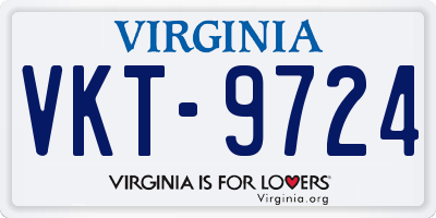 VA license plate VKT9724