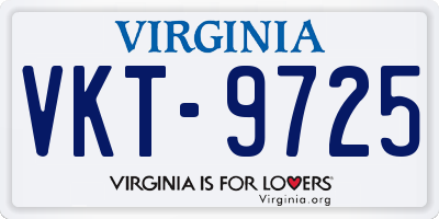 VA license plate VKT9725