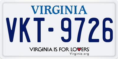 VA license plate VKT9726