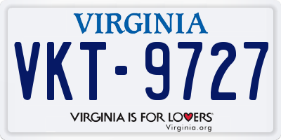 VA license plate VKT9727