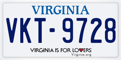 VA license plate VKT9728