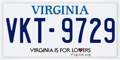 VA license plate VKT9729