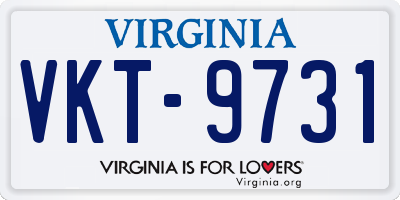 VA license plate VKT9731