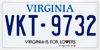 VA license plate VKT9732
